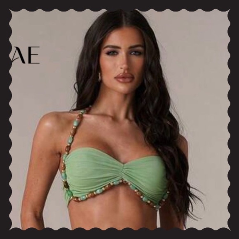 🥑 {Beaded Bandeau Top}